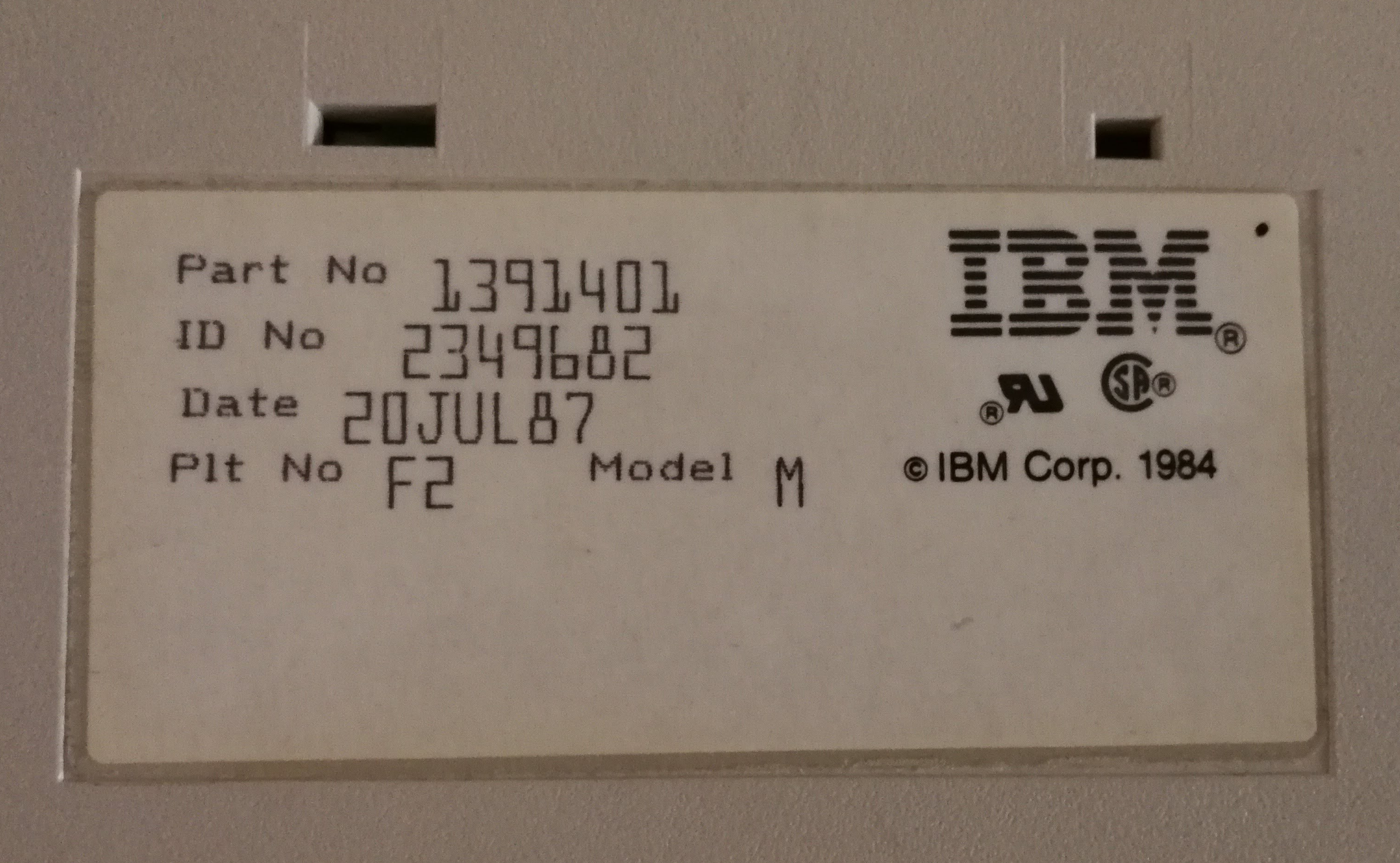 IBM Model M serial number